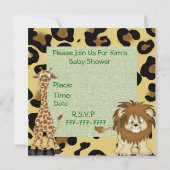 Invitations MIGNONNES de THÈME de GUÉPARD de BABY (Dos)