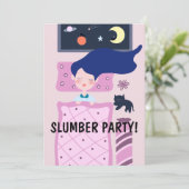 INVITATIONS MIGNONNES FILLE ET CHAT POUR PYJAMA PA (Debout devant)