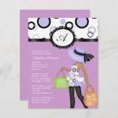 Invitations mignons de baby shower de bébé (Devant / Derrière)