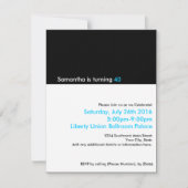 Invitations minimalistes 40e anniversaire (Devant)