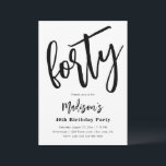 Invitations minimalistes 40e anniversaire | 40e<br><div class="desc">Invitation minimaliste de 40e anniversaire. Prêt à être personnalisé par vous !</div>
