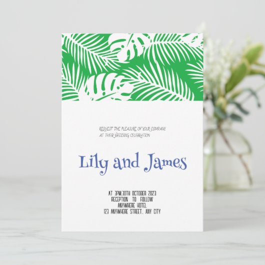 Invitations minimalistes au mariage des fleurs (Debout devant)