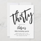 Invitations minimalistes de 30e anniversaire | 30e (Devant)