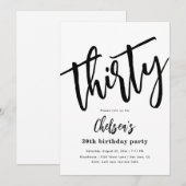 Invitations minimalistes de 30e anniversaire | 30e (Devant / Derrière)