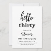Invitations minimalistes de 30e anniversaire | 30e (Devant)