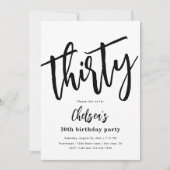 Invitations minimalistes de 30e anniversaire | 30e (Devant)