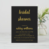 Invitations minimalistes de douche nuptiale noire (Debout devant)