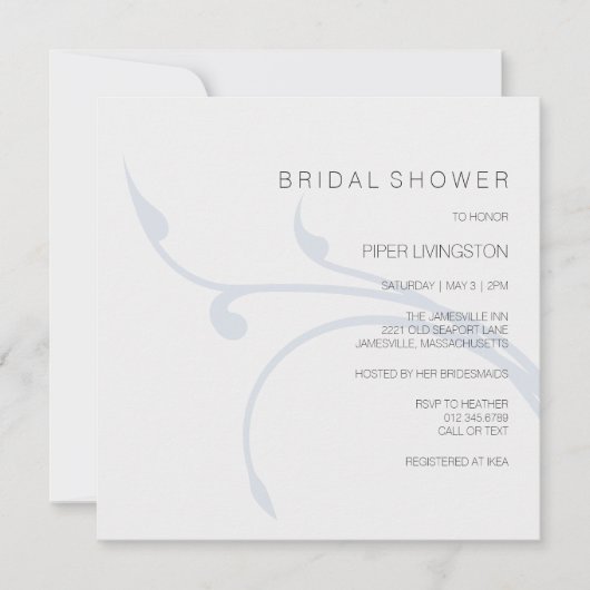 Invitations minimalistes et modernes de douche nup (Devant)