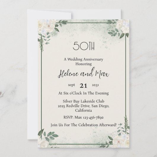 Invitations minime pour l'anniversaire du Mariage  (Devant)