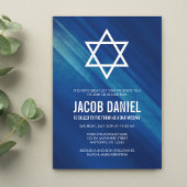 Invitations Moderne Blue Grunge Bar Mitzvah