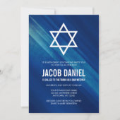 Invitations Moderne Blue Grunge Bar Mitzvah (Devant)