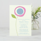 Invitations modernes à la douche pour bébés à fleu (Debout devant)