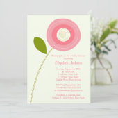 Invitations modernes à la douche pour bébés à fleu (Debout devant)