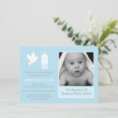 Invitations modernes de baptême de colombe et de (Debout devant)