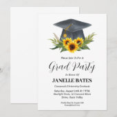 invitations modernes de diplôme floral du lycée (Devant / Derrière)