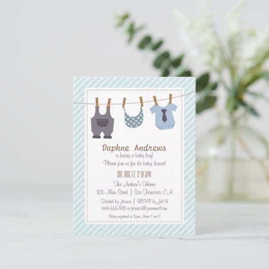 Invitations modernes de douche de bébé de (Debout devant)