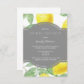 Invitations modernes de douche nuptiale au citron (Devant / Derrière)