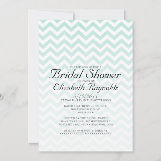 Invitations modernes de douche nuptiale Chevron (Devant)