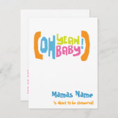 Invitations modernes de douche - Oh Ouais Baby! (Devant / Derrière)