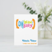 Invitations modernes de douche - Oh Ouais Baby! (Debout devant)