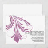 Invitations modernes de douches nuptiales florissa (Devant / Derrière)