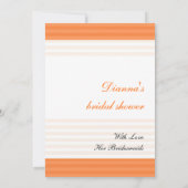 Invitations modernes de douches nuptiales ::Orange (Dos)