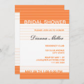 Invitations modernes de douches nuptiales ::Orange (Devant / Derrière)