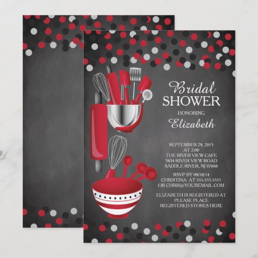 Invitations modernes de Fête de la mariée de (Devant / Derrière)