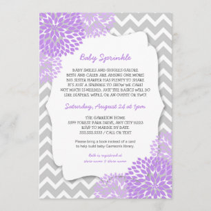 invitations modernes de Lavender Dahlia Baby