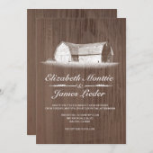 Invitations modernes de mariage à la ferme (Devant / Derrière)