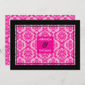INVITATIONS MODERNES DE MARIAGE :: couleurs damas (Devant / Derrière)