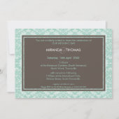 INVITATIONS MODERNES DE MARIAGE :: couleurs damas  (Dos)