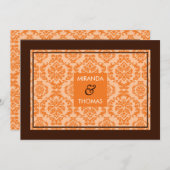 INVITATIONS MODERNES DE MARIAGE :: couleurs damass (Devant / Derrière)