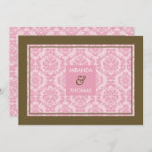 INVITATIONS MODERNES DE MARIAGE :: couleurs damass (Devant / Derrière)