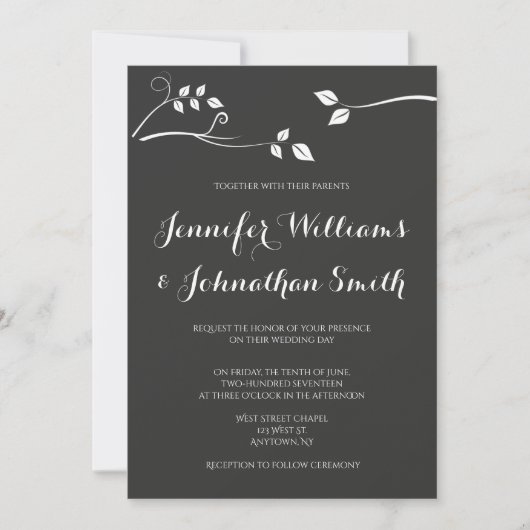 Invitations modernes de mariage de branche de (Devant)