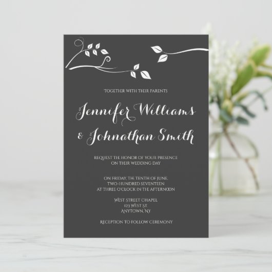 Invitations modernes de mariage de branche de (Debout devant)
