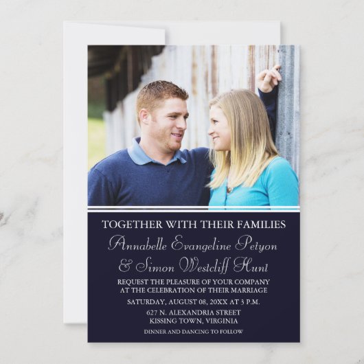 Invitations modernes de mariage de photo (Devant)