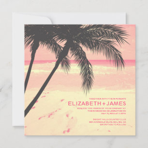 Invitations modernes de mariage de plage de