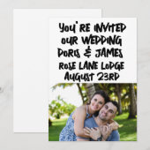INVITATIONS MODERNES DE MARIAGE DE SCRIPT MINIMALI (Devant / Derrière)