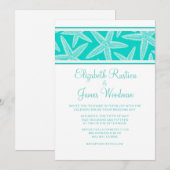 Invitations modernes de mariage de Starfish (Devant / Derrière)