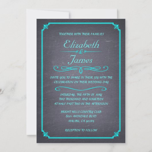 Invitations modernes de mariage de tableau (Devant)