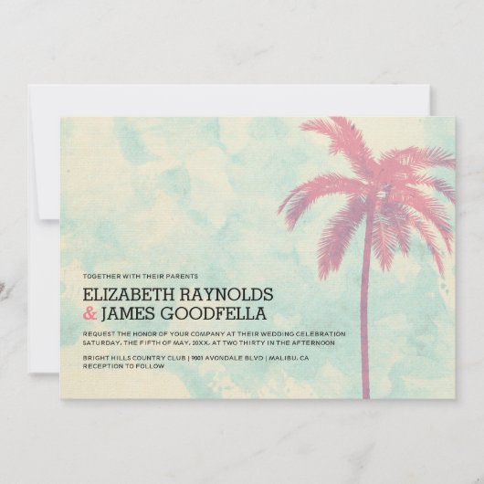 Invitations modernes de mariage de toile de jute (Devant)