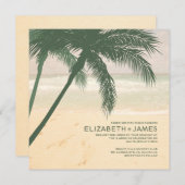 Invitations modernes de mariage de toile de jute (Devant / Derrière)