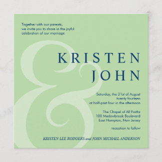 Invitations modernes de mariage de typographie à