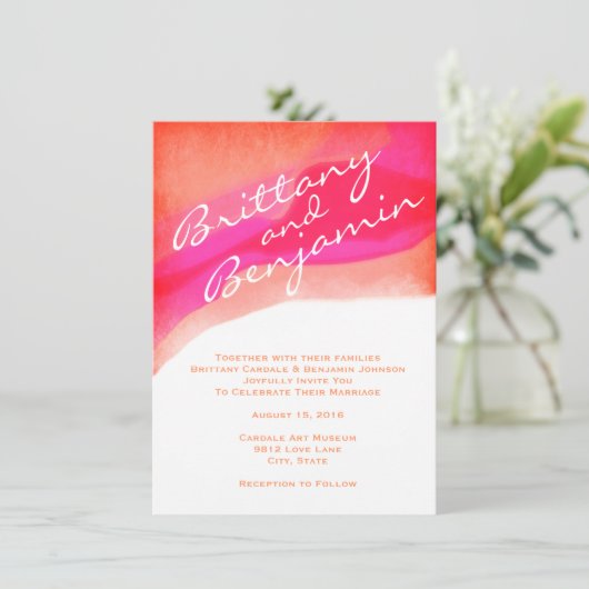 Invitations modernes de mariage d'éclaboussure (Debout devant)