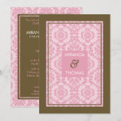 INVITATIONS MODERNES DE MARIAGE : : la damassé (Devant / Derrière)