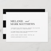 Invitations modernes de mariage noir et blanc (Devant / Derrière)