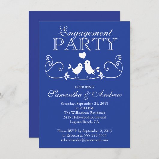 Invitations modernes de partie de fiançailles (Devant / Derrière)