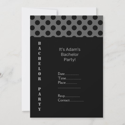 INVITATIONS MODERNES DU PARTI BACHELOR PAR I DO DE (Devant)