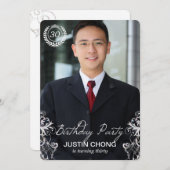 Invitations modernes élégantes d'anniversaire de (Devant / Derrière)